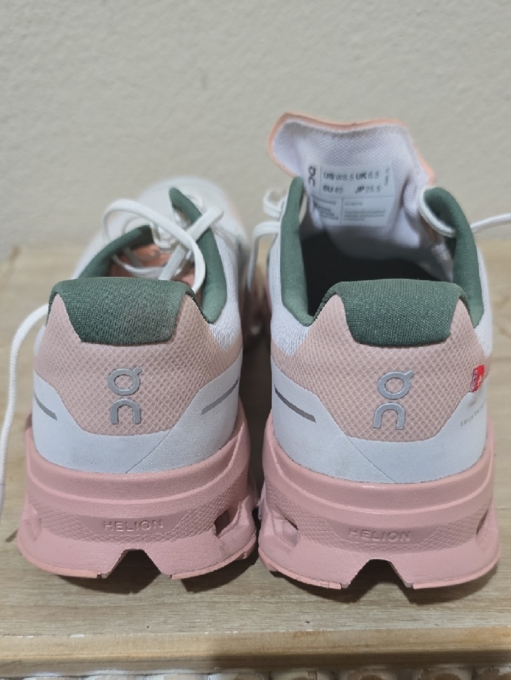 On Running Women's Cloudventure Peak Sneakers in White, Pink and Green - Picture 4 of 4